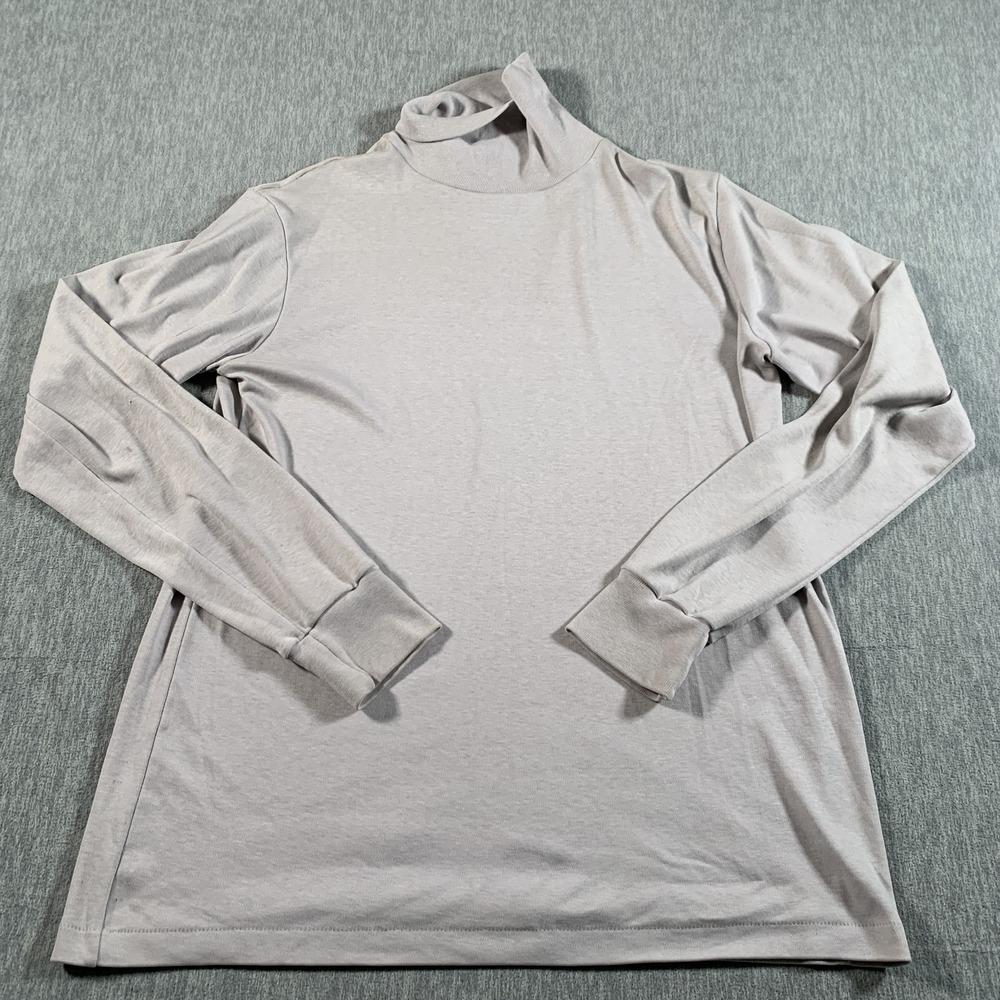 L.L. Bean Turtleneck Shirt Womens Large Gray Long Sleeve Pullover Vintage 90s